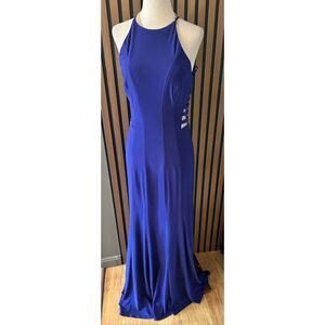 Ignite evenings long blue maxi dress with side cutouts size 4 prom homecoming we